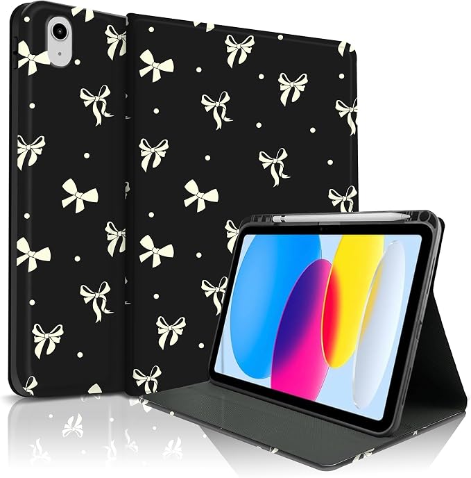 Beige Large Bow - Black