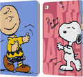 Head Case Designs Officially Licensed Peanuts Snoopy &amp Charlie Halfs and Laughs Leather Wallet Case Compatible with Apple iPad 9.7 2017 / iPad 9.7 2018