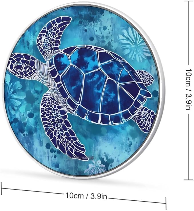 Turtle Ocean Daisy Flowers Phone Charger Magnetic Charging Pad Anti-Slip with USB Cable