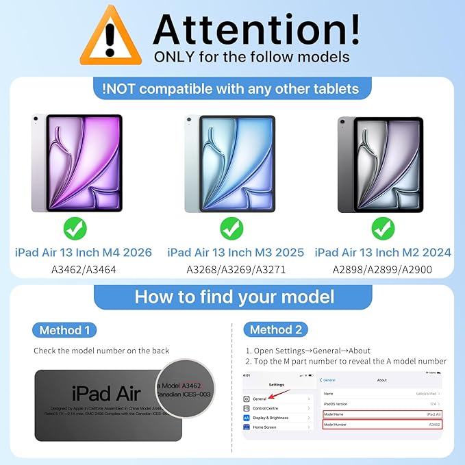 MoKo for iPad Air 13-Inch Case (M4/M3/M2) 2026/2025/2024 with Pencil Holder Heavy Duty 13 Inch iPad Air Case with Screen Protector Clear Back Lens Protector Multi-angle Magnetic Stand Gray Forest