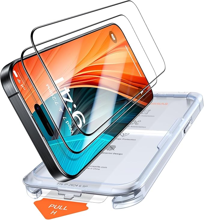 TORRAS Military-Grade Shatterproof for 16 Plus Screen Protector 6.7 Inch [9H+ Tempered Glass&amp One-Step Installation] Anti-Scratch Full Coverage Fit Bubble Free Case-Friendly Film 2 ParkGlassGo X