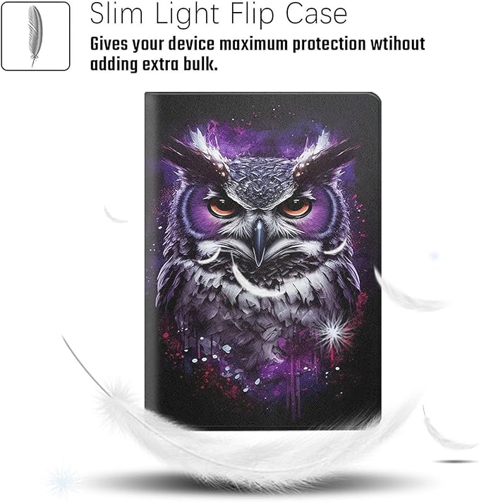 Case for iPad Air 1/2 iPad 9.7-Inch (2017/2018 Model5th/6th Generation)Adjustable Stand Auto Wake/Sleep Function Full Body Protection Cover - Purple Owl