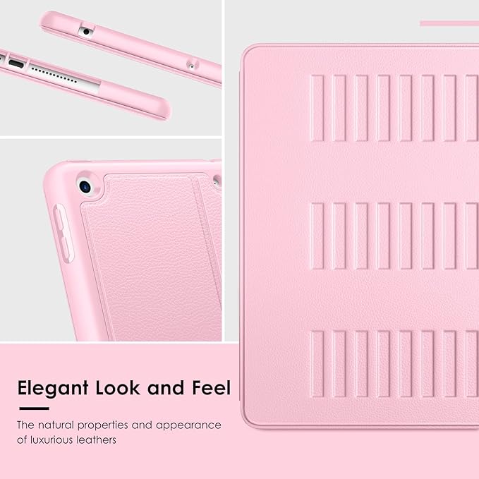 VIKESI Case for iPad 9th / 8th / 7th Generation 10.2 inch (2021/2020/2019 Released)Multiple Angles Magnetic Stand CoverShockproof BackPencil Holderand Auto Sleep/WakePink