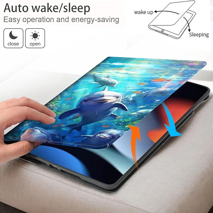 Bxgolkgd Tablet Case for 6.8 Kindle Paperwhite (11th Generation-2021) &amp Kindle Paperwhite Signature EditionAuto Wake/Sleep FunctionCute Dolphin