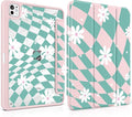 DONGKE for iPad Pro 11-Inch Case (M5 2025 / M4 2024) 6th/5th Generation [Auto Sleep/Wake &amp Pencil Pro Holder] Clear Acrylic Back Smart Trifold Stand Cover Checkered &amp Daisy