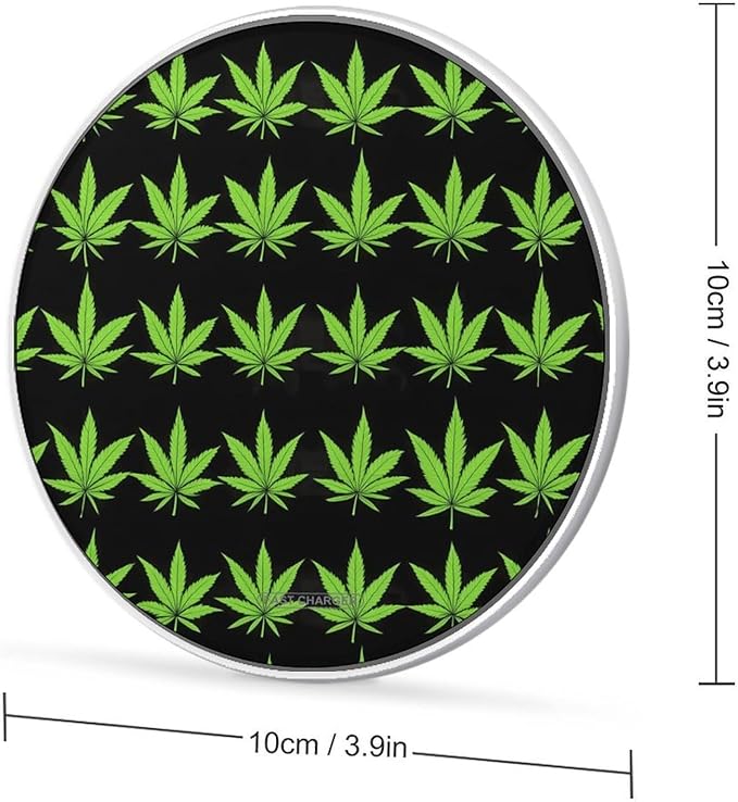 Weed Leaf Wireless Charger Anti-Slip Wireless Charging Pad Slim Charger Mat for Men Women