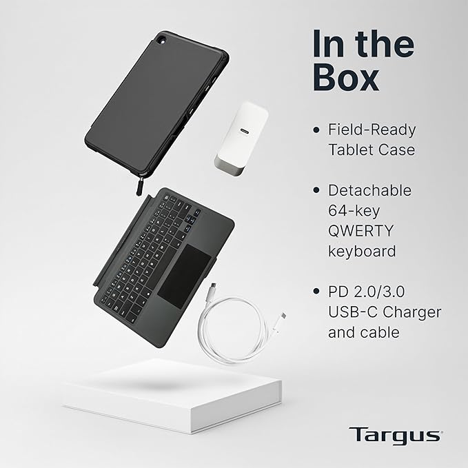 Targus Field-Ready Case with Detachable Keyboard for Samsung Galaxy Tab Active5 Pro &amp Active4 Pro – MIL-STD Drop Protection Integrated Trackpad Rugged Productivity Solution - THD973USZ