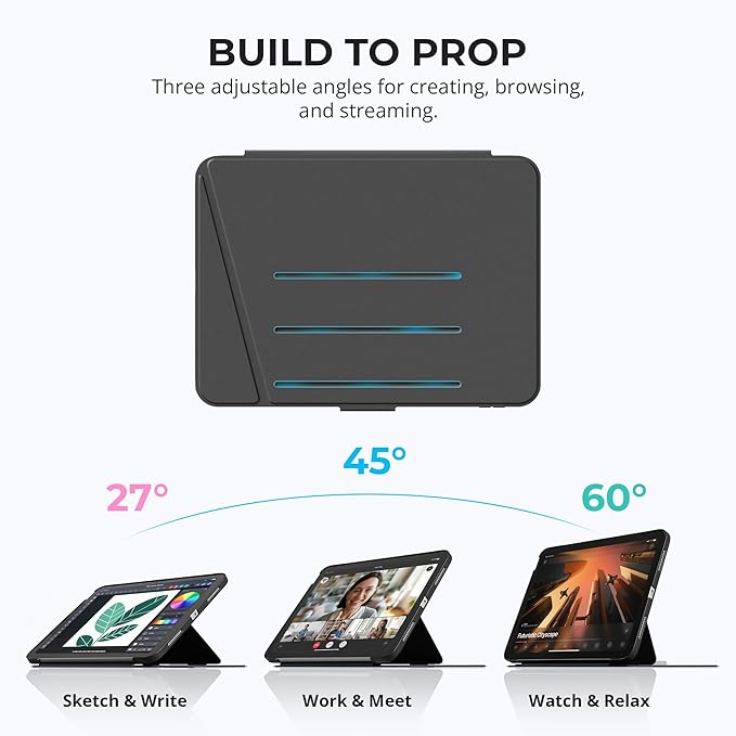 Proper iPad Case 10th &amp 11th Generation (A16) with Dual Pencil Holder - Secure Pouch + Magnetic Side - 10.9 Inch Folio Cover Multi-Angle Portrait Stand &amp Fridge Mount