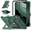 Soke Case for iPad (A16) 11th Generation 11-Inch 2025 /10th Generation 10.9-Inch 2022 with Screen Protector and Multi-Angle Kickstand Rugged Full Body Heavy Duty Protective Cover - Black Green