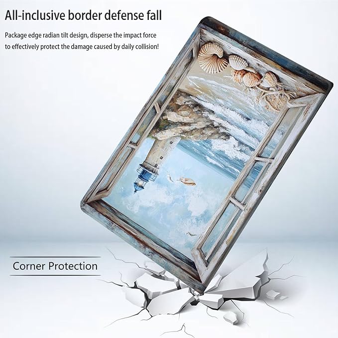 Bxgolkgd Tablet Case for 7 Kindle Paperwhite 2024 (12th Gen) &amp Kindle Colorsoft Signature EditionAuto Wake/Sleep FunctionSeaside Lighthouse Scenery