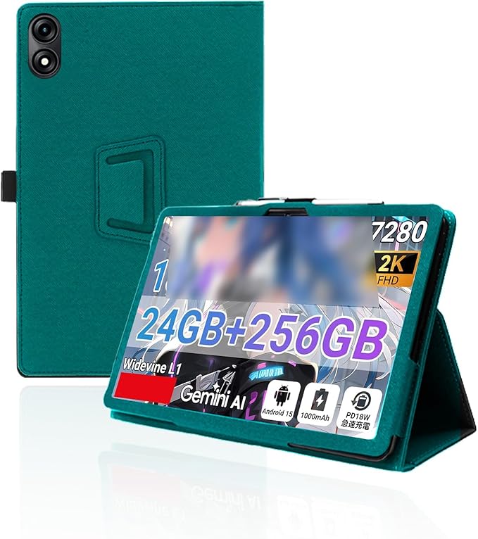 for TABWEE T60 Pro/VekfulPC T60 Pro 13.4 Inch Android Tablet CaseBOVUGAC Folding Stand Protective Cover with Pencil Holder and Wrist StrapFull Protection Premium PUScratch Resistant(Green)