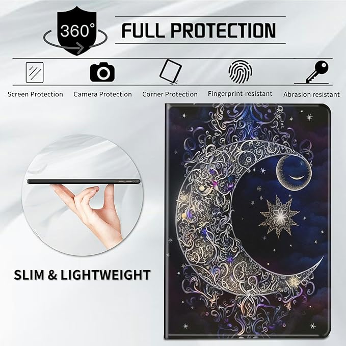 Case for All-New Kindle Paperwhite 12th Generation 7 inch 2024 &amp Kindle Colorsoft Signature Edition 2024 Lightweight Protective PU Leather Smart Stand Cover with Auto Wake Sleep - Purple Moon