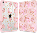Tuiklol Case for iPad 11 inch (A16 Chip) 2025 Gen 11th / iPad 10.9 inch 2022 10th Gen Buit in Pencil Holder with Shockproof Cover Clear Transparent Back Shell Auto Wake/SleepPink Butterfly