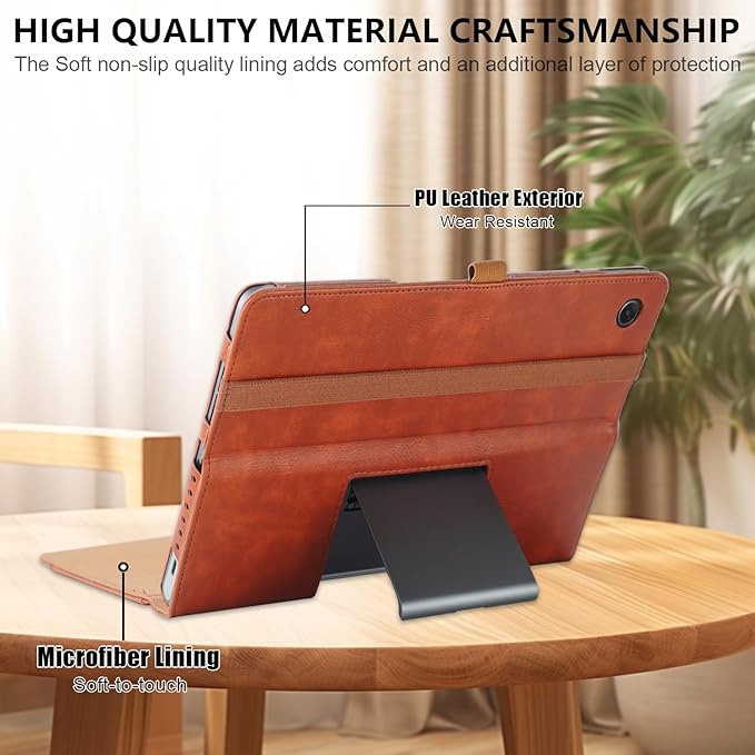 Case Compatible with Lenovo Tab Plus 11.5 inch Tablet PU Leather Business Cover for Pad Studio (TB351FU) Folding Stand CoverBrown