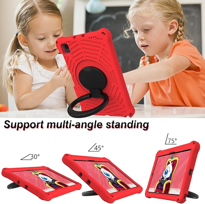for Samsung Galaxy Tab S5e 10.5 (2019) SM-T720/T725 Tablet Case for Kids - EVA Lightweight Shockproof 360° Rotating Handle Stand Rugged Cover W Shoulder StrapRed