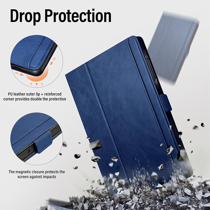 Case for Samsung Galaxy Tab A11+/A11 Plus/A9+ Plus 5G Tablet 11 Inch 2026/2023 (SM-X230/X236/X238/X210/X216/X218u) with PocketMagnetic ClosureMulti Angle CoverAuto Sleep/WakeDark Blue