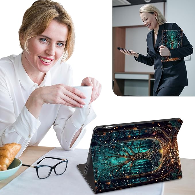 Slim Case for Samsung Galaxy Tab A9+ / A9 Plus 11 2023 (SM-X210/X216/X218) Lightweight PU Leather Multi-Angle Viewing Smart Stand Shell Cover with Auto Wake/Sleep Forest