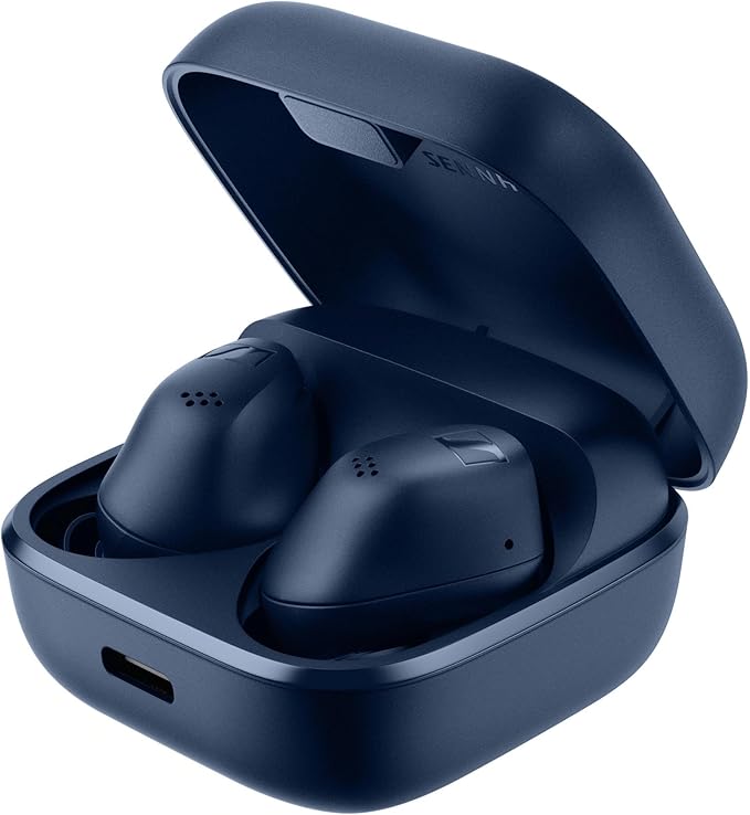Sennheiser ACCENTUM True Wireless Earbuds - Crystal-Clear Sound with Hybrid ANC Ergonomic Design 28-Hour Battery Life Touch Interface Blue