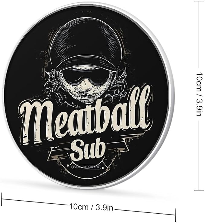 Grunge Meatball Sub Phone Charger Magnetic Charging Pad Anti-Slip with USB Cable