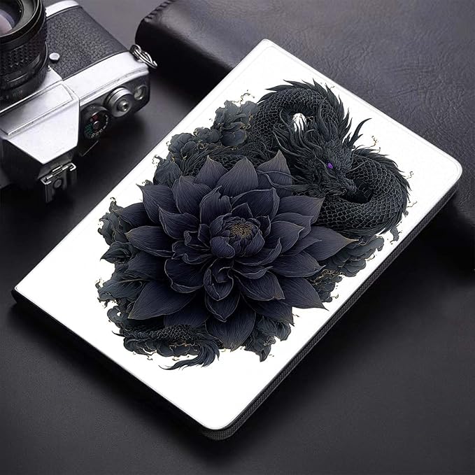 Case for Samsung Galaxy Tab A11+ / Tab A9+ 11 Inch 2025/2023Slim Protective LeatherAuto Wake/SleepAdjustable Viewing Angle Stand.Black Dragon