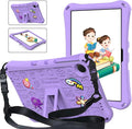 Kids Case for Samsung Galaxy Tab A11+ Plus/A9+ Plus 5G 11 Inch 2025/2023 EVA Lightweight Bumper Shockproof Kickstand Shoulder Strap Children Friendly Tablet Case Lightpurple