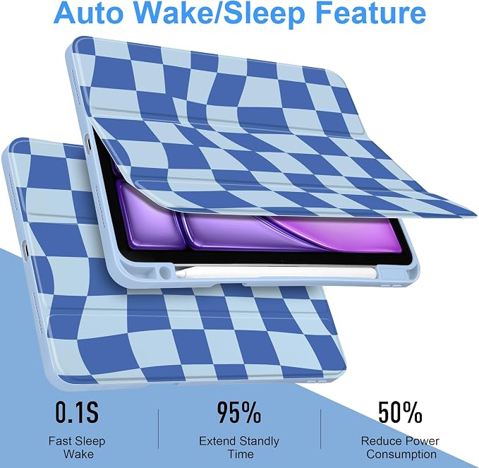 Blue Wavy Checker