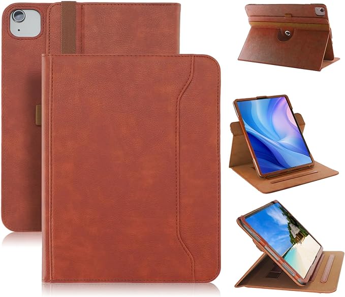 Case Compatible with Tablet iPad Pro 13 inch 7th Generation M4 2024iPad Air 13 inch M2 2024Cover 360° Rotating Stand PU Leather for iPad Pro 12.9 inch 6th/5th /4th/3rd GenBrown