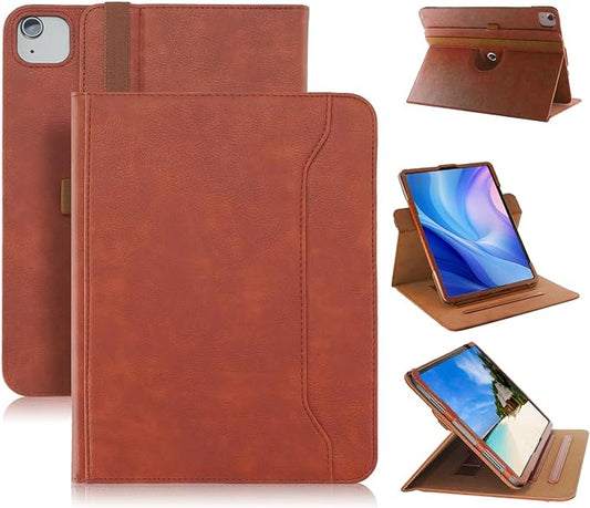 Case Compatible with Tablet iPad Pro 13 inch 7th Generation M4 2024iPad Air 13 inch M2 2024Cover 360° Rotating Stand PU Leather for iPad Pro 12.9 inch 6th/5th /4th/3rd GenBrown