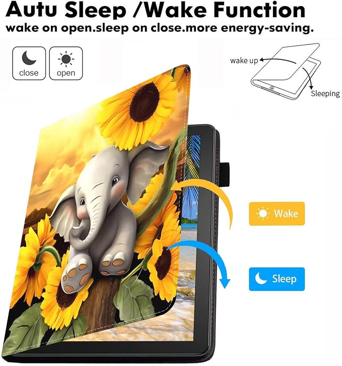 Baby Elephant with Sunflowe