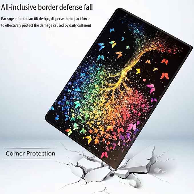 Bxgolkgd Tablet Case for iPad 11 inch (A16) 2025/ iPad 10th Generation 2022 (10.9 inch)Shockproof Stand Cover with Heat DissipationAuto Wake/Sleep FunctionButterfly Tree of Life