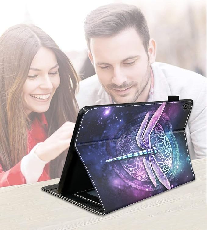 Case for Amazon Kindle Fire 7 Tablet (7 9th/7th Generation 2019/2017 Release) Slim PU Leather Cover with Card Slot &amp Auto Wake/Sleep Greenfly