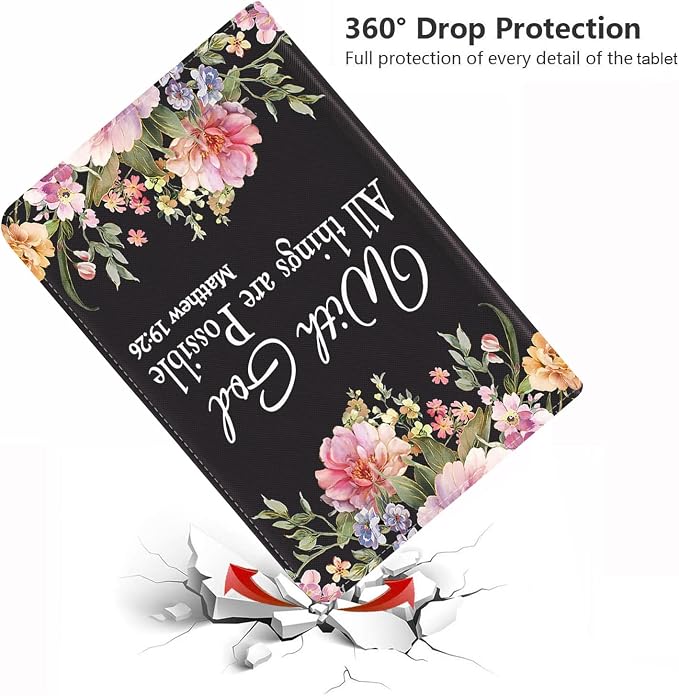 Floral Quote Bible Verse Matthew 19:26