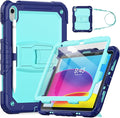 HXCASEAC Kids Case for iPad A16 11th/10th Generation Full Body Protective Design | Foldable Stand | Screen Protector | Pencil Holder Durable for iPad 11th Gen 11 inch / 10th Gen 10.9 inchNavy+Blue