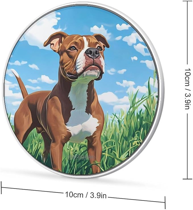 United States Staffordshire Terrier Dog Phone Charger Magnetic Charging Pad Anti-Slip with USB Cable