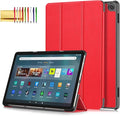Case for Amazon Fire Max 11 Tablet (13th Generation 2023) Techcircle Slim Lightweight Trifold Stand Magnetic Hard Shell Flip Cover PU Leather Protective Folio Book Cover Red