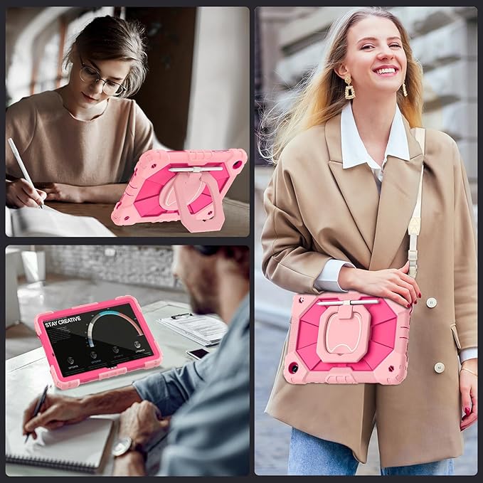 Case for Samsung Galaxy Tab A9+/ A9 Plus 11 Inch (SM-X210/X216/X218) with Screen Protector/360 Rotating Stand Military Grade Shockproof Cover for A9 Plus Tablet Case