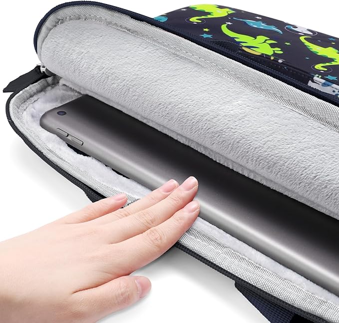 Kids Tablet Bag for Boys Kids Tablet Carrying Case for Fire HD 10 HD 8 Fire 7 Sleeve Bag Kid Kindle Bag iPad Bag for Kid Dinosaur Navy