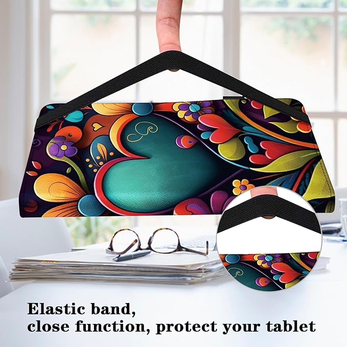 Case for Lenovo Idea Tab Pro 12.7 inch 2025 Tablet Multi-Angle Viewing Premium PU Leather Stand Case with Elastic Strap &amp Card Slots/Holder for Lenovo Idea Tab Pro 12.7 - Watercolor