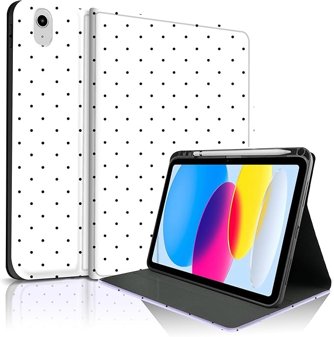 Black Polka Dots White