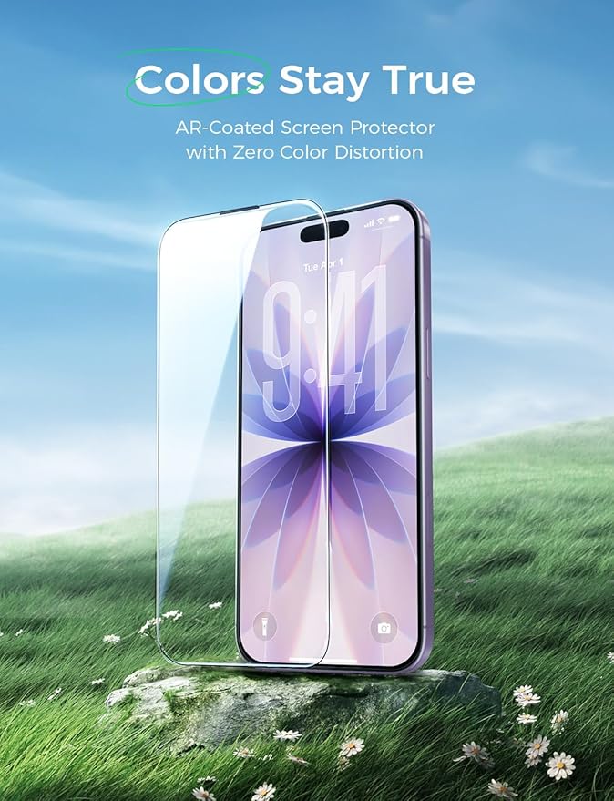 MAGIC JOHN 2 PACK for iPhone 17(6.3) Eye Protection Screen Protector HD Clear Auto Dust-Elimination 9H Tempered Glass &amp Scratch Resistance Full Edge Coverage