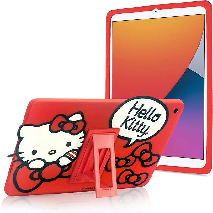 Hello Kitty Kids Case for iPad - 9th Generation iPad iPad 8th Generation iPad 7th Generation Case - 10.2 Case 2019/2020/2021 - Tablet Cover with Stand Shockproof Silicone Protector