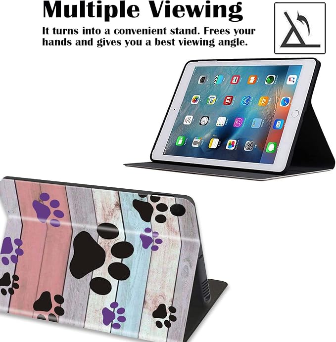 Rainbow Wood Grain Dog Paw