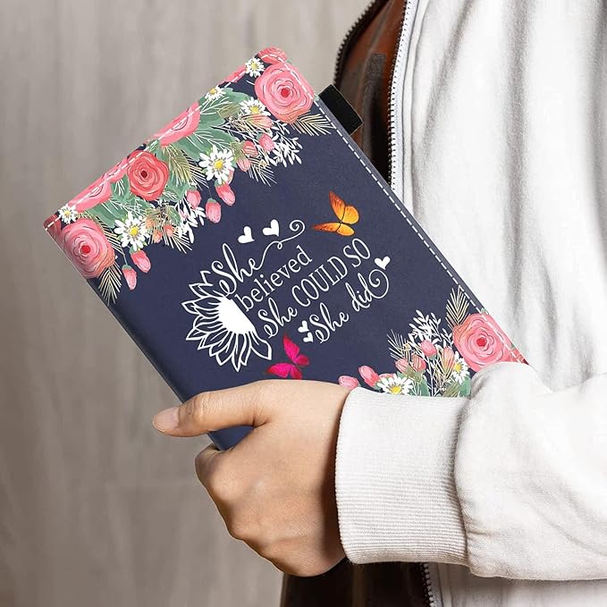 Case for Amazon Fire HD 10 &amp 10 Plus Tablet 10.1 (13th/11th Gen 2023/2021 Release) - She Believed She Could So She Did Inspirational Quote Design PU Leather Folio Case with Smart Auto Wake/Sleep