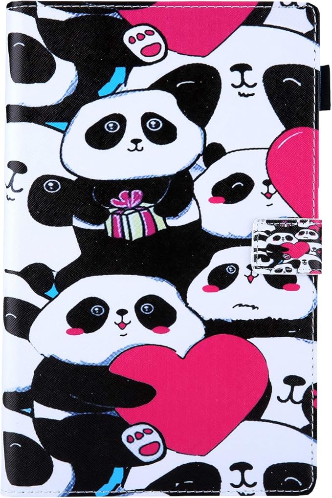 Folio Cover for Fire HD 8 6th/7th/8th Gen Techcircle Slim Folding Stand PU Leather Protective Wallet Case with Auto Sleep/Wake for Old Amazon Fire HD 8 Tablet 2016/2017/2018 Panda Tribe