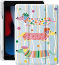 Idocolors Case for iPad 11 inch (A16 Chip) 2025 Generation 11th / iPad 10.9 inch 2022 10th Gen Built-in Pencil Holder with Soft TPU Shockproof Back Shell Auto Wake/Sleep Dachshund-Blue