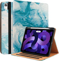 for iPad Air 5th/4th Generation Case 2022/2020 for iPad Air 10.9 Inch Case Cover with Built-in Pencil Holder and Hand Strap Auto Sleep/Wake Multiple Viewing Angles for iPad Air 5/4 Gen Green Cloud
