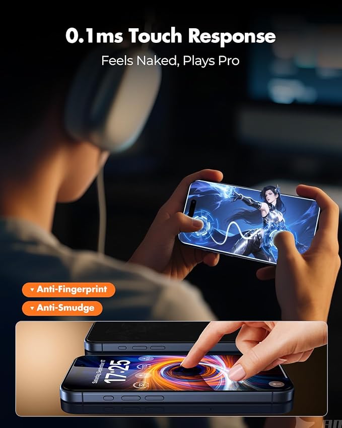 UNBREAKcable 2 Pack for iPhone 15 Pro Max Screen Protector AR Anti Reflection 9H+ Tempered Glass Anti-Glare Enhanced Clarity Anti-Blue Light Polishing Cloth Included