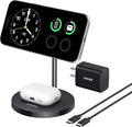 Anker MagSafe Compatible MagGo Charger Stand iPhone 17 Wireless Charger 2-in-1 Charging Station Qi2 Certified 15W Fast Charging for iPhone 17/16/15/14/13/12 AirPods Pro (40W Adapter Included)