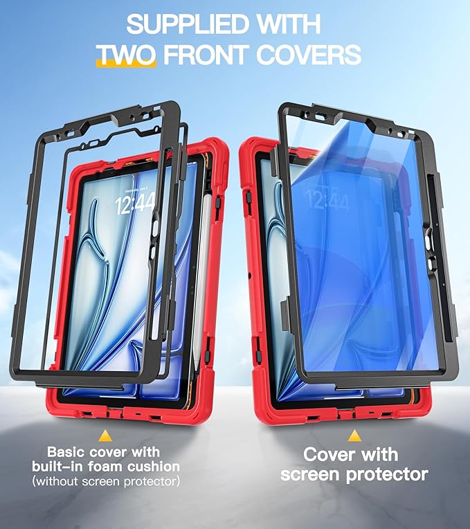 BRAECN Case for iPad Air 11 inch 2026(M4) 2025(M3) 2024(M2)iPad Pro 11 inch(4th/3rd/2nd/1st)&amp Air 10.9(5th/4th) Protective with Pencil Holder Screen Protector 360°Rotating Stand Handle Full Body