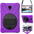 Case for Samsung Galaxy Tab S4 10.5 2018 (SM-T830/T835/T837)Portable Heavy Duty Dropproof Protective Cover Case with 360 Rotating StandHandle &amp Shoulder StrapStylus Pen (New Purple)